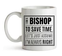 Taza De Cerámica Obispo Soy un obispo Supón que siempre lo soy Taza De Té | Cafe Filles 2 pièces Rillant Tazzine Caffe Robuste Tazza per Tè o Caffè FêTe Fin D’AnnéE