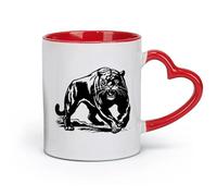 Taza de cerámica para café, diseño de tigre salvaje, animal peligroso, depredador, gran felino (320 ml) para café, sopa, té, leche, café con leche y chocolate caliente. Para damas y caballeros.