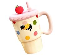 Taza de Cerámica Para Café, Té y Agua, Taza de Gato de 414 Ml (14 Oz), Taza Reutilizable Para Bebidas Frías y Calientes, 12 Cm (4,7") de Alto, 1 Unidad(Black)