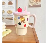 Taza de Cerámica Para Café, Té y Agua, Taza de Gato de 414 Ml (14 Oz), Taza Reutilizable Para Bebidas Frías y Calientes, 12 Cm (4,7") de Alto, 1 Unidad(Brown)