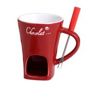 Taza de cerámica para derretir chocolate, taza de fondue con tenedores, taza de fusión, accesorios de cerámica para cumpleaños, bodas y más