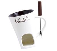 Taza de cerámica para derretir chocolate, taza de fondue con tenedores, taza de fusión, accesorios de cerámica para cumpleaños, bodas y más