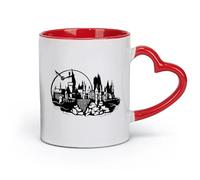 Taza de cerámica para el hogar y la oficina con diseño de castillo mágico de dibujos animados (320 ml) para café, sopa, té, leche, café con leche y chocolate caliente. Para damas y caballeros.