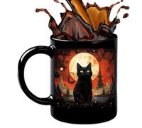 Taza de cerámica para gato | Taza Novelty Linda Halloween, taza festiva para oficina, jugo de amigos, adultos, leche y cerveza, hombres y mujeres