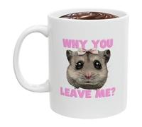 Taza de cerámica para hámster, diseño de hámsteres tristes, taza de café de 350 ml, vaso de animales juguetones, divertido accesorio de escritorio de oficina, regalo de regalo | Disfrute de café por