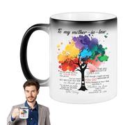 Taza de cerámica para mamá, taza de café con cambio de color como regalo, aspecto elegante para mamá a la que le gusta el humor estilo de corazón, recipiente duradero para disfrutar momentos