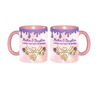 Taza de cerámica personalizada con texto en inglés "Mother And Daughter A Bond That Can't Be Broken", con texto en inglés "Love Between Mom And Daughters", taza familiar personalizada para madre con