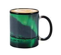 Taza de cerámica que cambia de calor, cambia de calor, taza abierta que cambia de color, taza de cerámica con diseño de taza mágica sensible al calor para bebidas frías y calientes