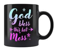 Taza De Cerámica Que Dieu Bénisse Ce Joyeux Bazar ! Divertido Taza Desayuno Minimalista Taza De Porcelana Para Té Amiga Familiare