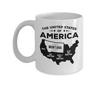 Taza De Cerámica Recuerdo De Montana Big Sky Country, Ee. Uu. Con Asa Taza Cerámica Divertido Mug Coffee Para Recuerdos Familiare Té
