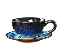 Taza De Cerámica Rústica De 150 Ml - Taza Jumbo Sweary | Juego De Taza De Café Japonés Y Platillo | Cuenco De Sopa Vintage De Gres | Taza De Leche De Estilo Japonés Que Cambia Horno Para Amantes