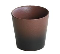 Taza de cerámica rústica japonesa - Taza de arcilla negra y marrón degradado mate para café, té, whisky o refrescos | Cerámica Wabi-Sabi hecha a mano | Regalo estético retro (8579)