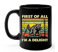 Taza De Cerámica Tout D'Abord, Je Suis Un Raton Laveur Drôle, En Colère Et Adorable. Vintage Taza De Café De Cerámica Resistente Taza De Porcelana Para Decorar Espresso Familiare