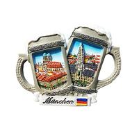 Taza de cerveza 3D de Munich Alemania para nevera con imán de recuerdo, resina hecha a mano Munich Imán para nevera colección de decoración para el hogar y la cocina