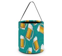 Taza de cerveza con patrón de Halloween, cubos de truco o trato, bolsas de caramelos, bolsa reutilizable para decoración de fiestas y día festivo
