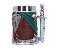 Taza de cerveza de 600 ml con diseño de anillos de señor, de gran capacidad, de acero inoxidable, con mango creativo, para vino, café