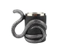 Taza de Cerveza Estilo Vikingo, Vaso para Beber con Aislamiento de Doble Pared, Interior de Metal, Ideal para Bebidas Frías y Calientes