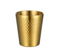 Taza de cerveza martillada de acero inoxidable 304 con doble pared aislada para sidra Craft Ale Lager, acabado dorado, 250 ml (dorado)