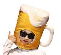 Taza de cerveza sombrero - Soft Plush Oktoberfest Beer Taza Disfraz Headwear | Sombrero de de tela de ultra suave con relleno de algodón PP | Ideal para Halloween, Bares, Carnavales Y