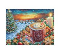 Taza de Chocolate Caliente navideña Rompecabezas 500 Piezas Cartón para Niños Mayores 14 Años Entretenimiento Casa Terapia Relajación Ocio Doméstico Detalle Único Original 500 PCS