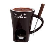 Taza de Chocolate para Fondue - Olla Derretidora De Chocolate Cerámica Con Tenedor | Kit De Taza Para Fondue Portátil,para Cena Aperitivo Postre Salsa de Queso Dulces Pan Noches de Cita Picnics Fiesta