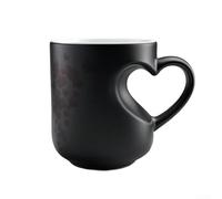 Taza de corazón que transforma el color para los amantes del café con reacción térmica sin costuras y diseño de mango ergonómico