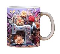 Taza de costura 3D,Taza pintada de costura 3D, Taza de café de cerámica for máquina de coser,Taza multiusos con diseño de espacio creativo,Taza con efecto en relieve 3D,Regalos geniales /516 (Color :