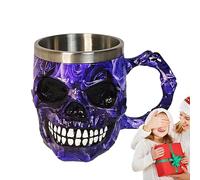 Taza de cráneo | Taza de agua con cabeza de esqueleto Spooky Skull Drink Cup - Taza de agua de cabeza de esqueleto de acero inoxidable, taza de café, taza de té para jugo, café, decoración de