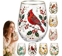 Taza de cristal de flora de abeja de colibrí, taza de té floral de base estable de 14 onzas con impresión UV en relieve 3D, vaso de café inspirado en la naturaleza vibrante, regalo estético único de