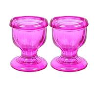 Taza de cristal para lavado de ojos con diseño de ingeniería para adaptarse a los ojos para una limpieza eficaz de los ojos, borde en forma de ojos, ajuste cómodo, juego de 2 (rosa)