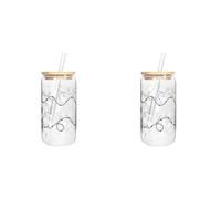 Taza de cristal que cambia de color con tapa y pajita para fiestas navideñas, ideal para mujeres y familias