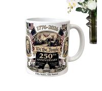 Taza de cumpleaños 250, taza de cerámica conmemorativa, 1776-2026 Beverage Drinking Mug for Home Office Apartment Hotel Cafe, Living Room Dining Room, Collectible Souvenir Gift for Celebration Parties