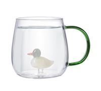 Taza de de animales 3D | Tazas de animales 3D de vidrio de borosilicato transparente de 380 ml | Tazas de café portátiles para bebidas frías y calientes, taza resistente al calor para viajes, vida