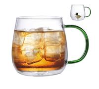Taza de de animales 3D | Vasos para beber de vidrio de borosilicato animal 3D transparente de 380 ml | Taza de café de dibujos animados para el hogar, lugar de trabajo, tazas de café portátiles para b