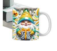 Taza de de Navidad, taza de jardín de cerámica 3D, gnomos coloridos con cajas, taza de jardín de gran capacidad de 350 ml para mamá, mejor amiga