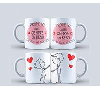 Taza de desayuna Original Y Creativo para Enamorados - Prometo darte un Beso de Buenas Noches Siempre