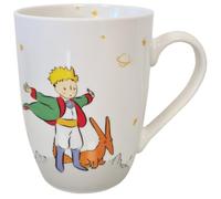 Taza de desayuno con diseño de Le Petit Prince sentado con rosa (porcelana fina, capacidad de 340 ml)