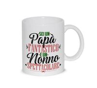 Taza de desayuno con diseño de texto simpático y divertido - Eres un padre fantástico y un abuelo espectacular - Leche, café, té, taza relax idea regalo cumpleaños Navidad fiesta papá hermano amigo