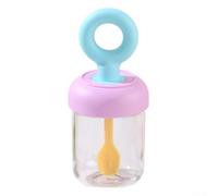 Taza de desayuno de mano a prueba de fugas de 500 ml con cuchara y sección de aderezo separada para yogur y ensalada (morado)