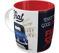 Taza De Desayuno Leche Café Té Modelo FIAT 500 Good Things Clásico Vintage
