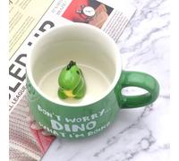 Taza de dinosaurio, taza de animal dinosaurio 3D 350 ml, taza de café de cerámica con de café con animal 3D lindos regalos de para amigos