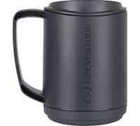 Taza de doble pared con aislamiento de plástico Lifeventure Ellipse para acampar, viajar y actividades al aire libre - Grafito
