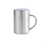 Taza de doble pared de acero inoxidable de grado 304 con tapa para un uso seguro a largo plazo con líquidos calientes o fríos diariamente (200 ml)