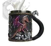 Taza de dragón de novedad - Taza de dragón, taza de camping de 420 ml | Lisa Parker Alliance Wolf And Dragon Porcelain Taza, Dragón Dragón, temáticas Decoración coleccionable de una bebida