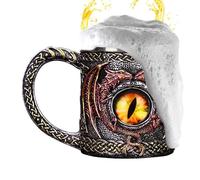 Taza de dragón - Taza de café pintada a mano y acero inoxidable de 450 ml, diseño de piedras preciosas fantásticas creativas | Para hombres Dragon Lovers B