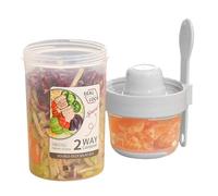 Taza de ensalada Keep Fit - Coctelera portátil de 1000,6 G, recipiente grande para ensalada con tenedor y soporte para aderezos, material PP de alimenticio con diseño antifugas