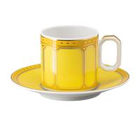 Taza de espresso con platillo Signum, Porcelana, Amarillo OS