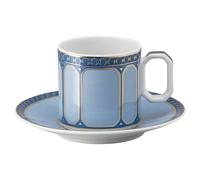 Taza de espresso con platillo Signum, Porcelana, Azul OS