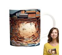 -Taza de estantería - Bibliotecario de 11 oz | Taza de ratón de biblioteca para hombres y mujeres de ratones de biblioteca, taza de café de cerámica para clubes de lectura y cafeterías