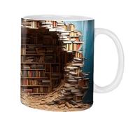 Taza de estantería | Taza de estante de biblioteca | Taza de cerámica del club de lectura | Taza de té de 350 ml, taza de café, taza de café de estantería, taza de bebidas para lectores